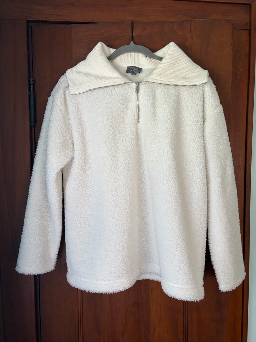 Cozy White Sherpa Quarter-Zip Jacket